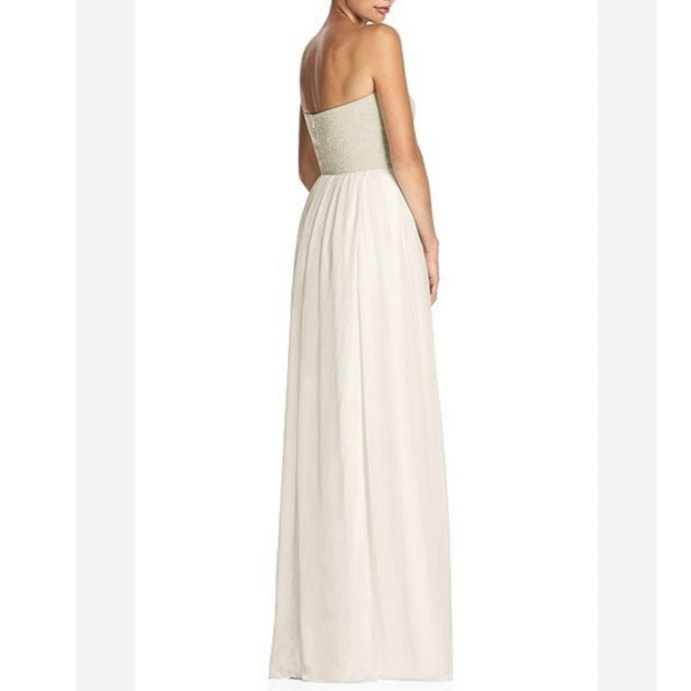 Rebecca Taylor Cream Strapless Maxi Dress Size 8